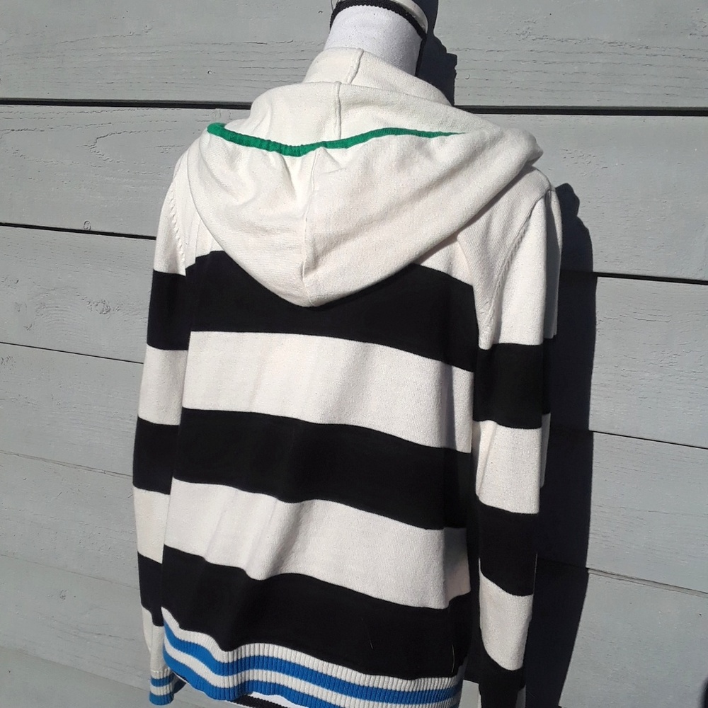 Two by Vince Camuto zip hooded stripe swea… - Picture 4 of 6